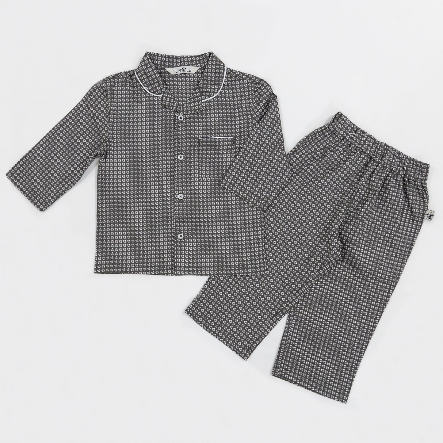 Grey Mini Floral Kids Revere Pyjamas