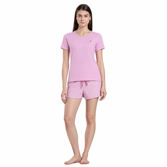 Women’s Cotton Shorts Set Pink