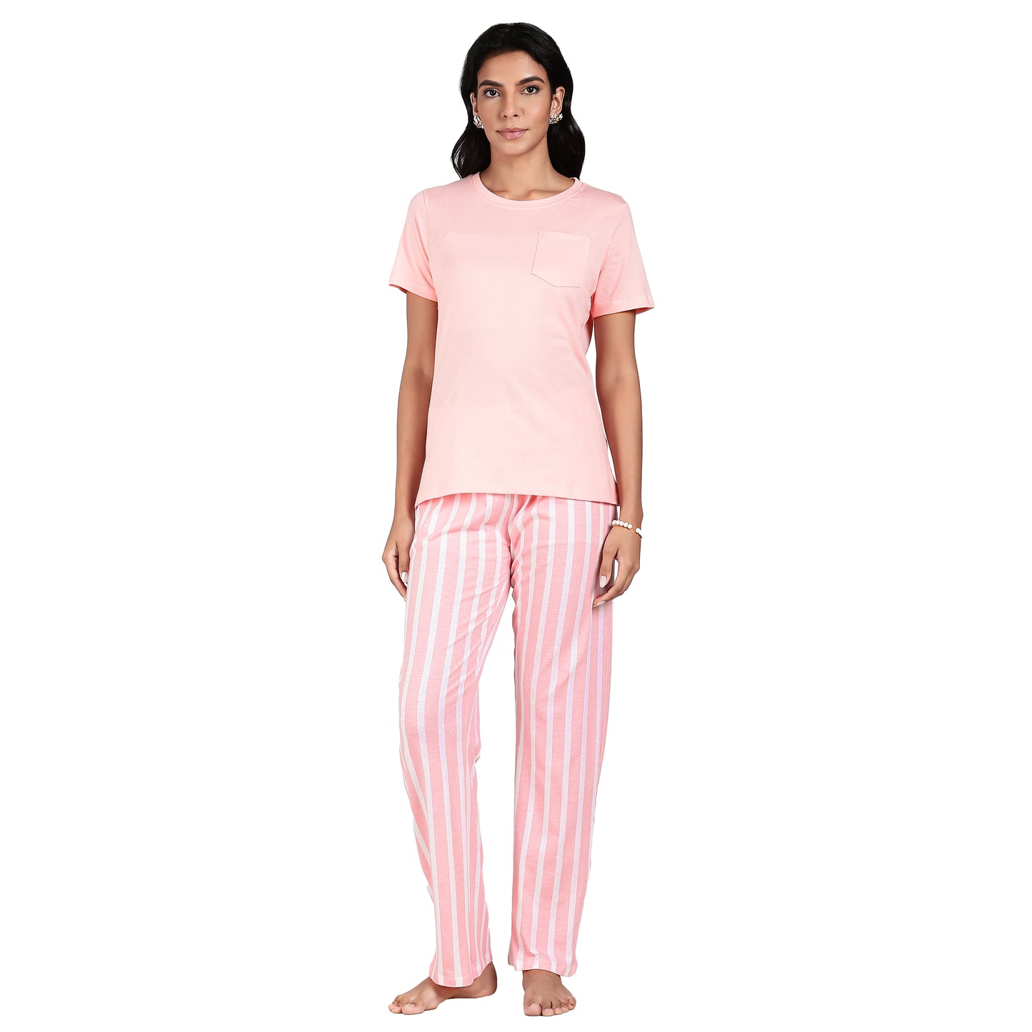 Turtle Women’s Pyjama Set Women’s Nightwear Peachy Pink Stripe