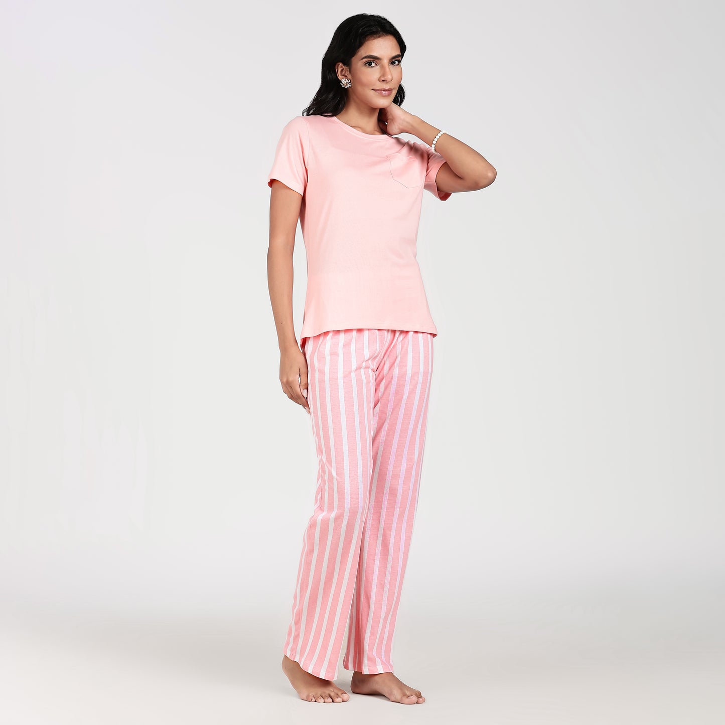 Turtle Women’s Pyjama Set Women’s Nightwear Peachy Pink Stripe