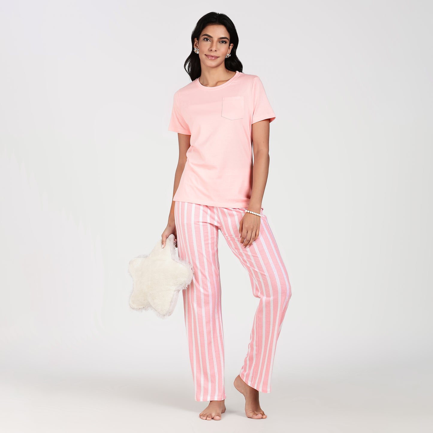 Turtle Women’s Pyjama Set Women’s Nightwear Peachy Pink Stripe