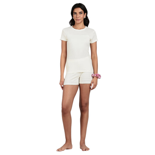 Women’s Ribbed Shorts Set Sweet Corn