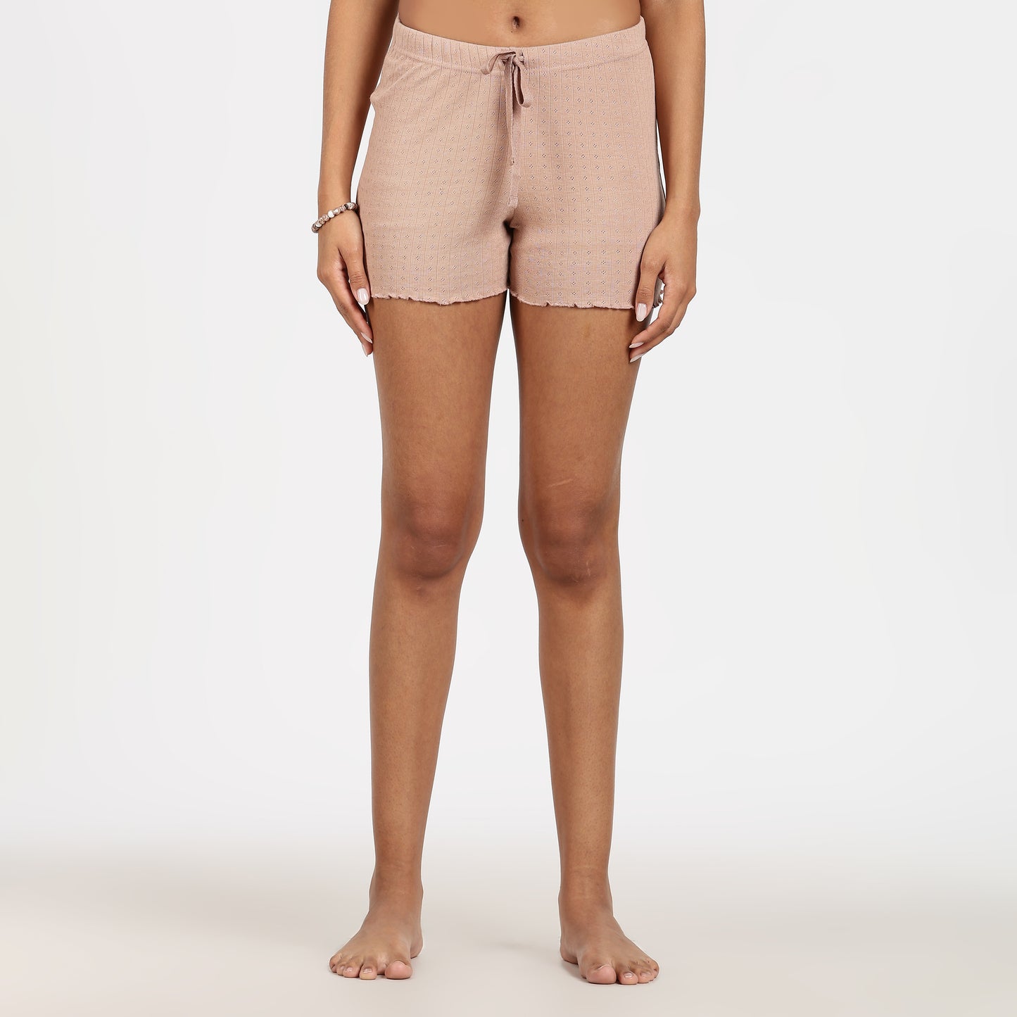 Women’s Pointelle Loungewear Short Set Stone
