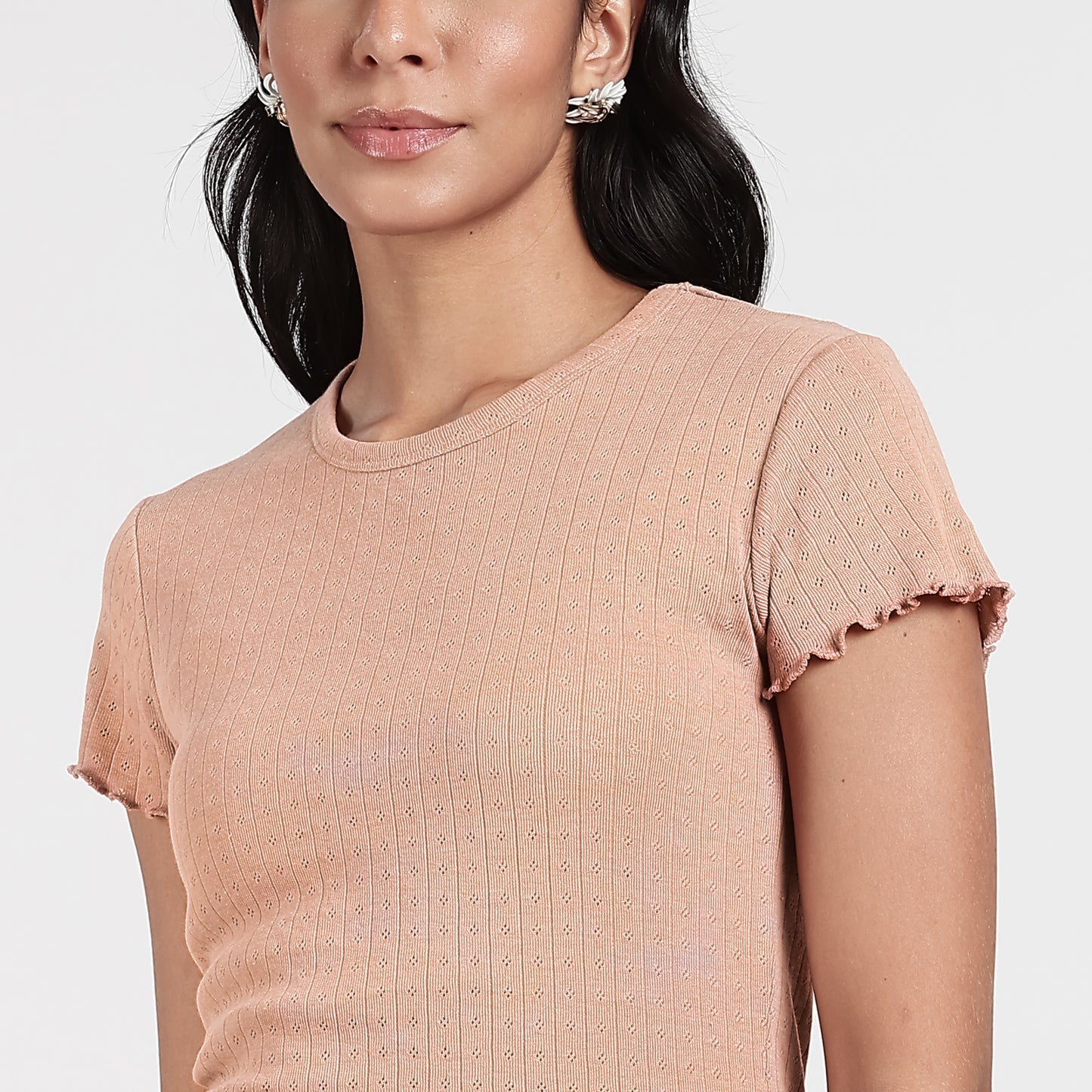 Women’s Pointelle Loungewear Short Set Stone