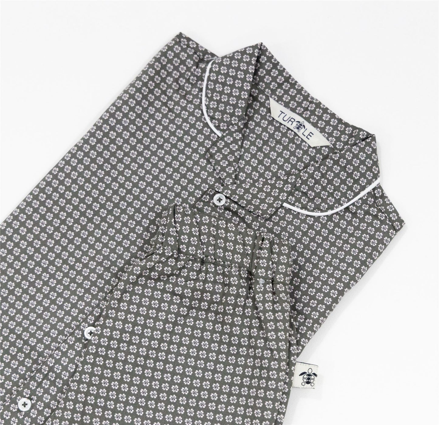 Grey Mini Floral Kids Revere Pyjamas