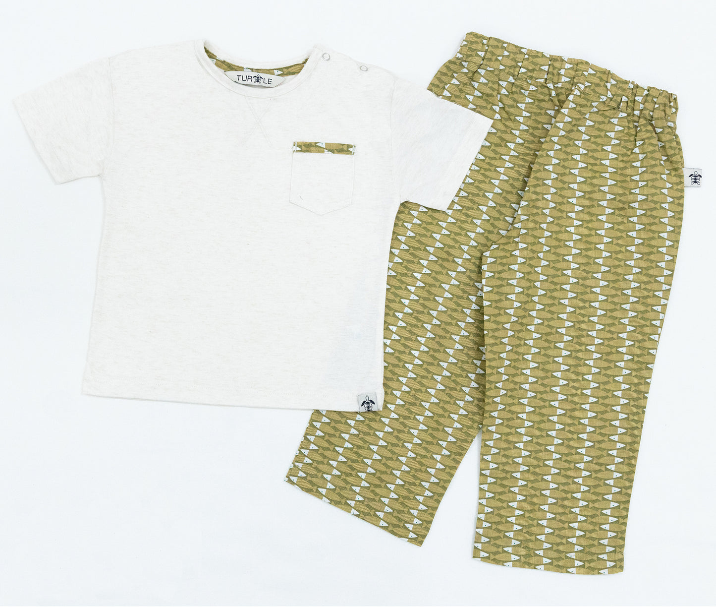 Olive Green Fish Kids Revere Pyjamas
