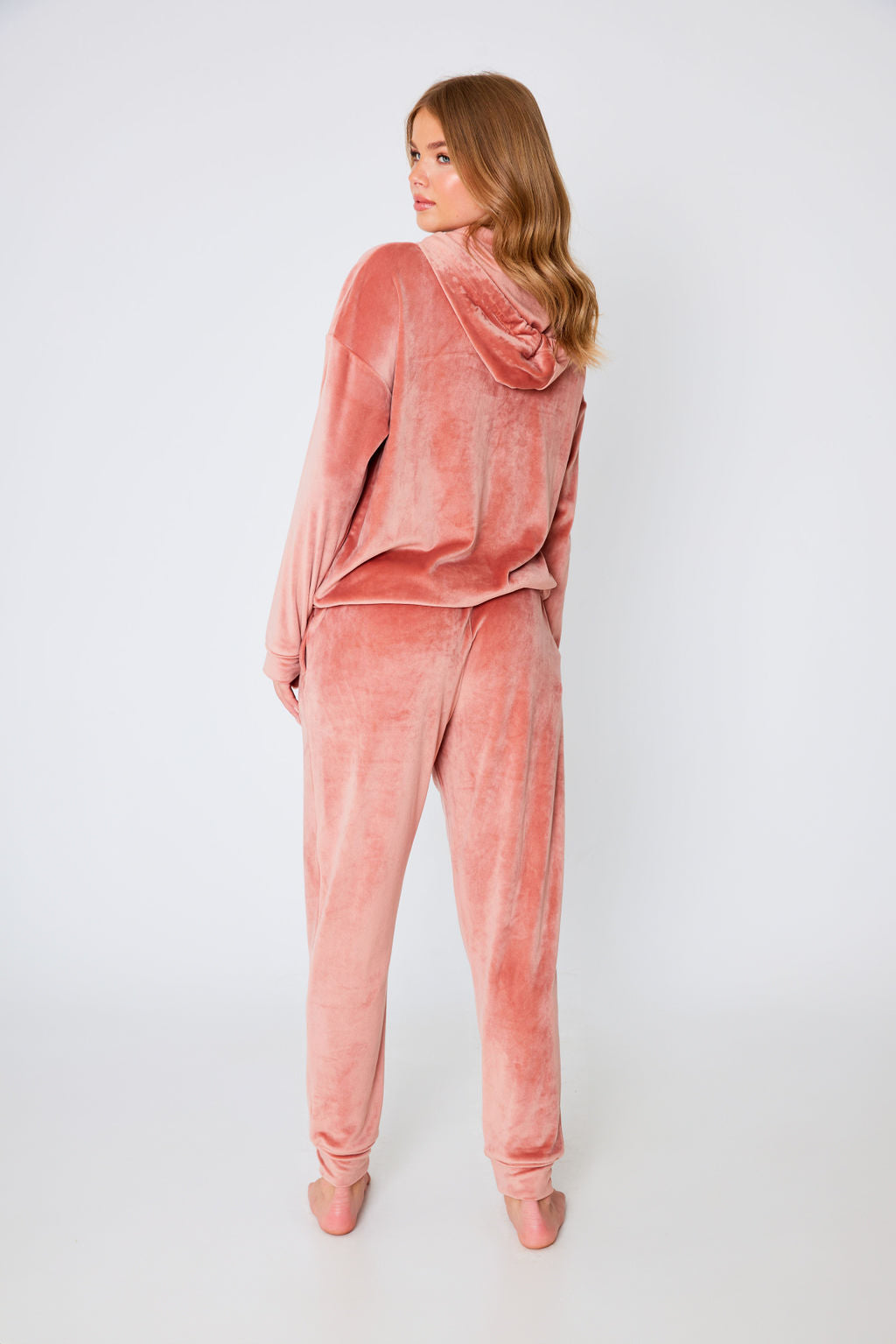 Plush Fleece Hooded Pyjamas Pink
