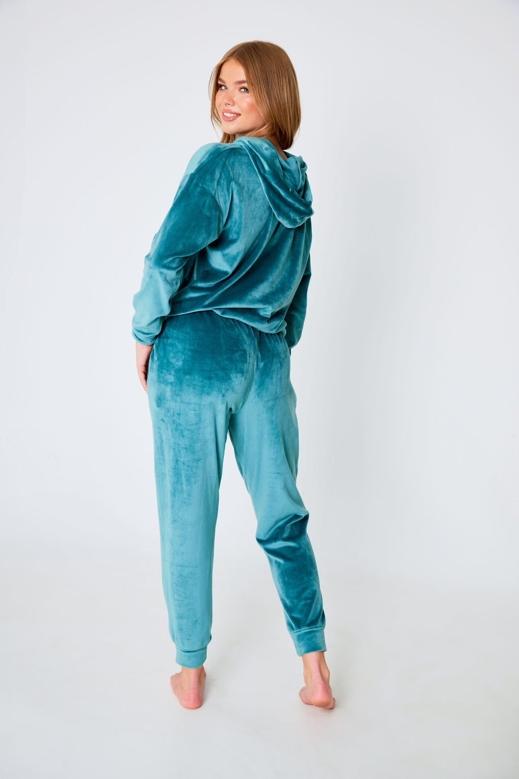 Plush Fleece Hooded Pyjamas Green
