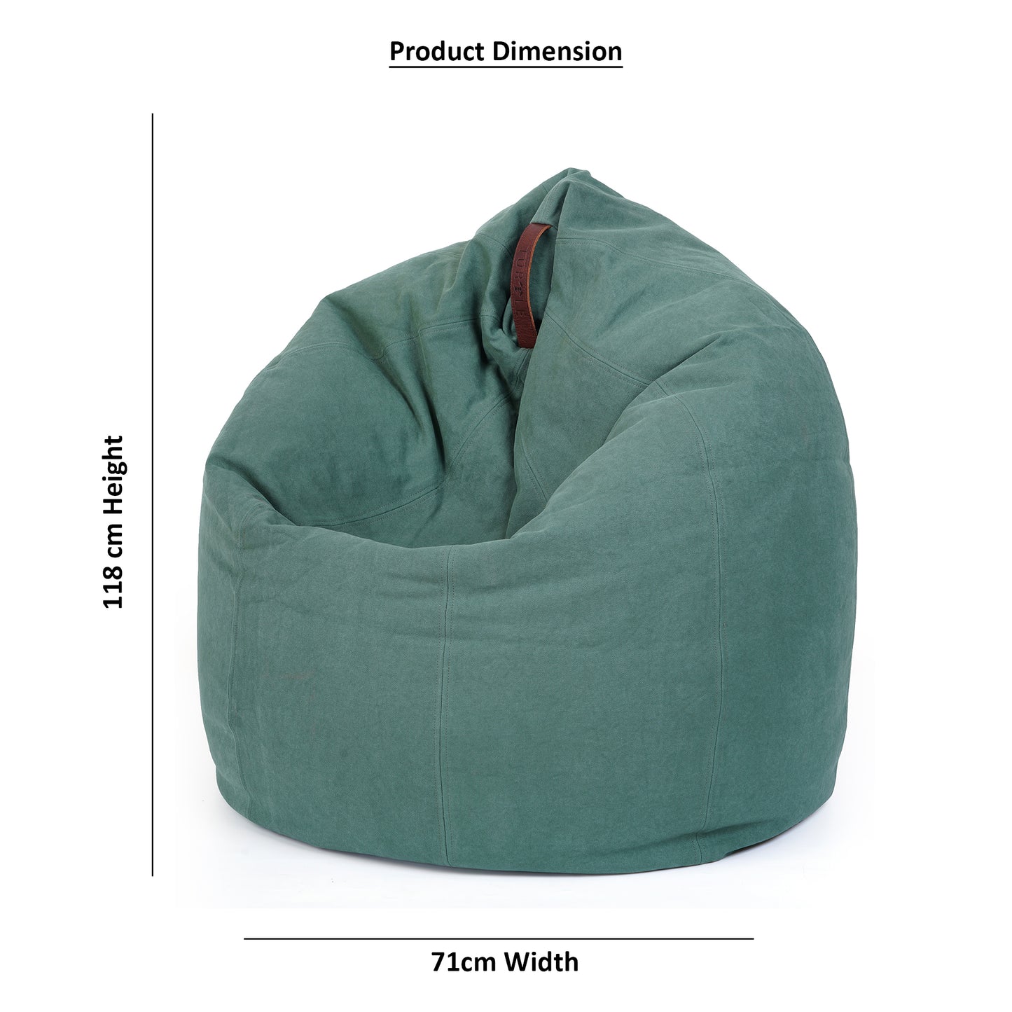 Turtle Bean Bags 100% Cotton Canvas Cover for Adults & Kids - Green