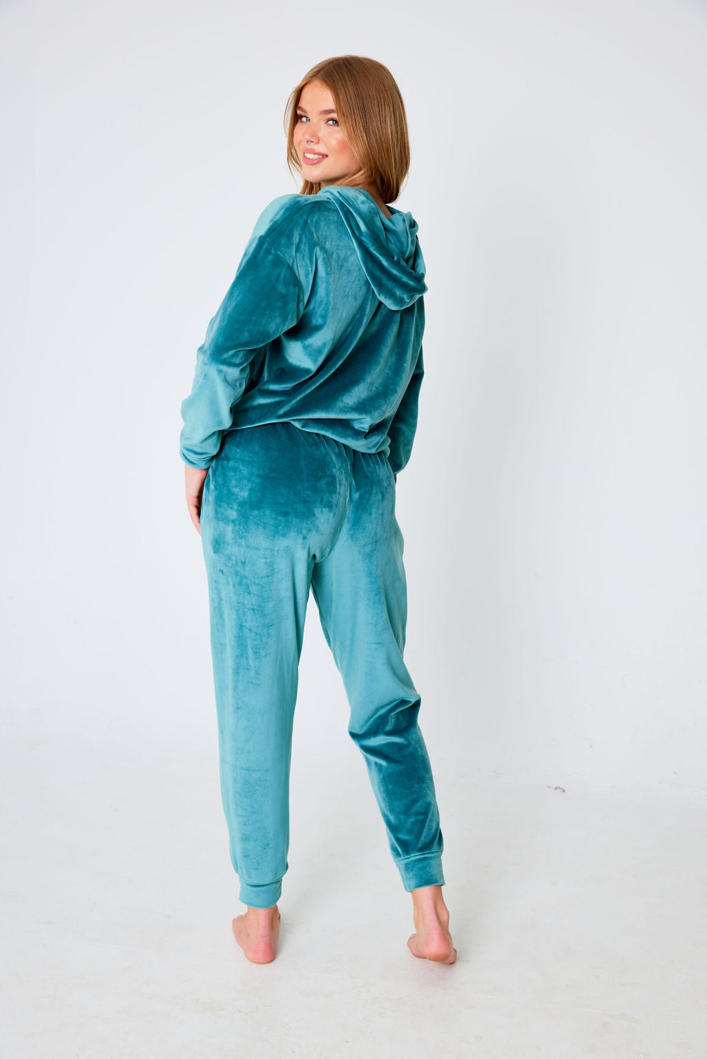 Plush Fleece Hooded Pyjamas Green