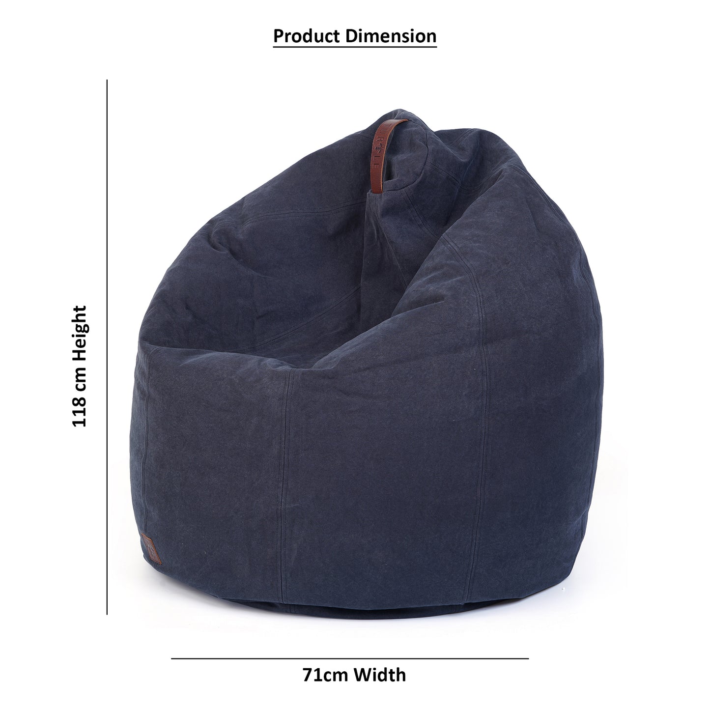 Turtle Bean Bags 100% Cotton Canvas Cover for Adults & Kids - Blue