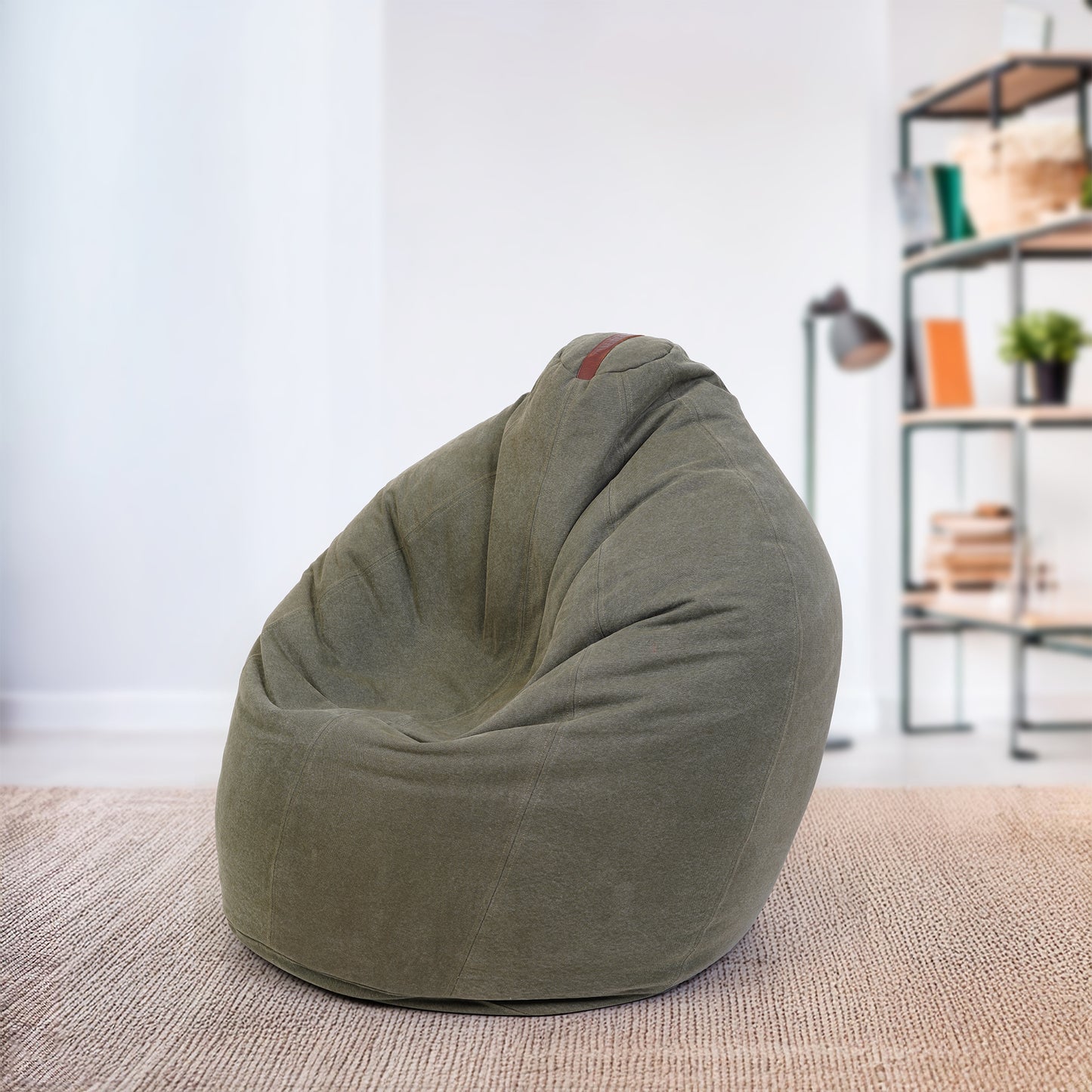 Turtle Bean Bags 100% Cotton Canvas Cover for Adults & Kids - Olive