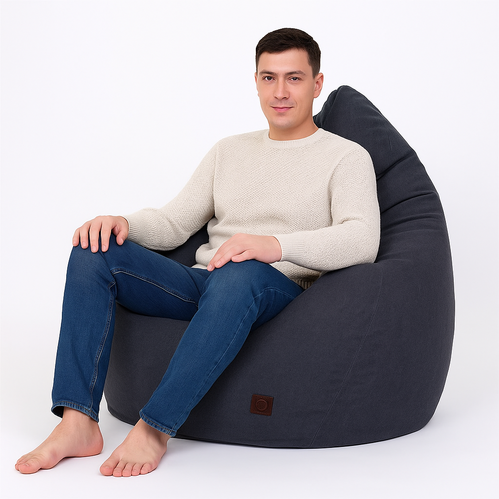 Turtle Bean Bags 100% Cotton Canvas Cover for Adults & Kids - Blue