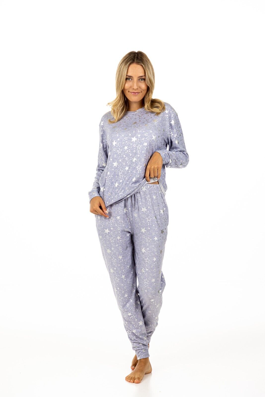Turtle Pyjama Set Dusky Blue Star Foil Women Nightwear – Turtle