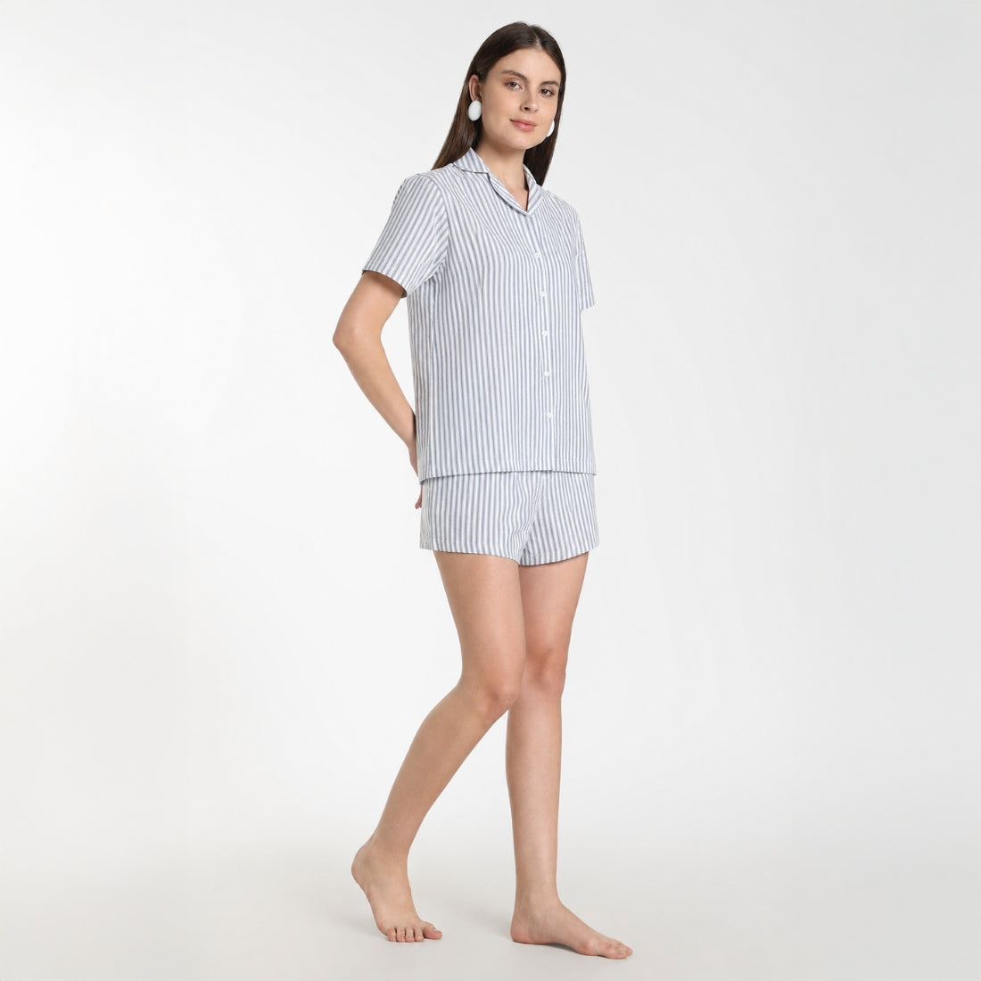 Women’s Revere Shorts Set Blue Stripe