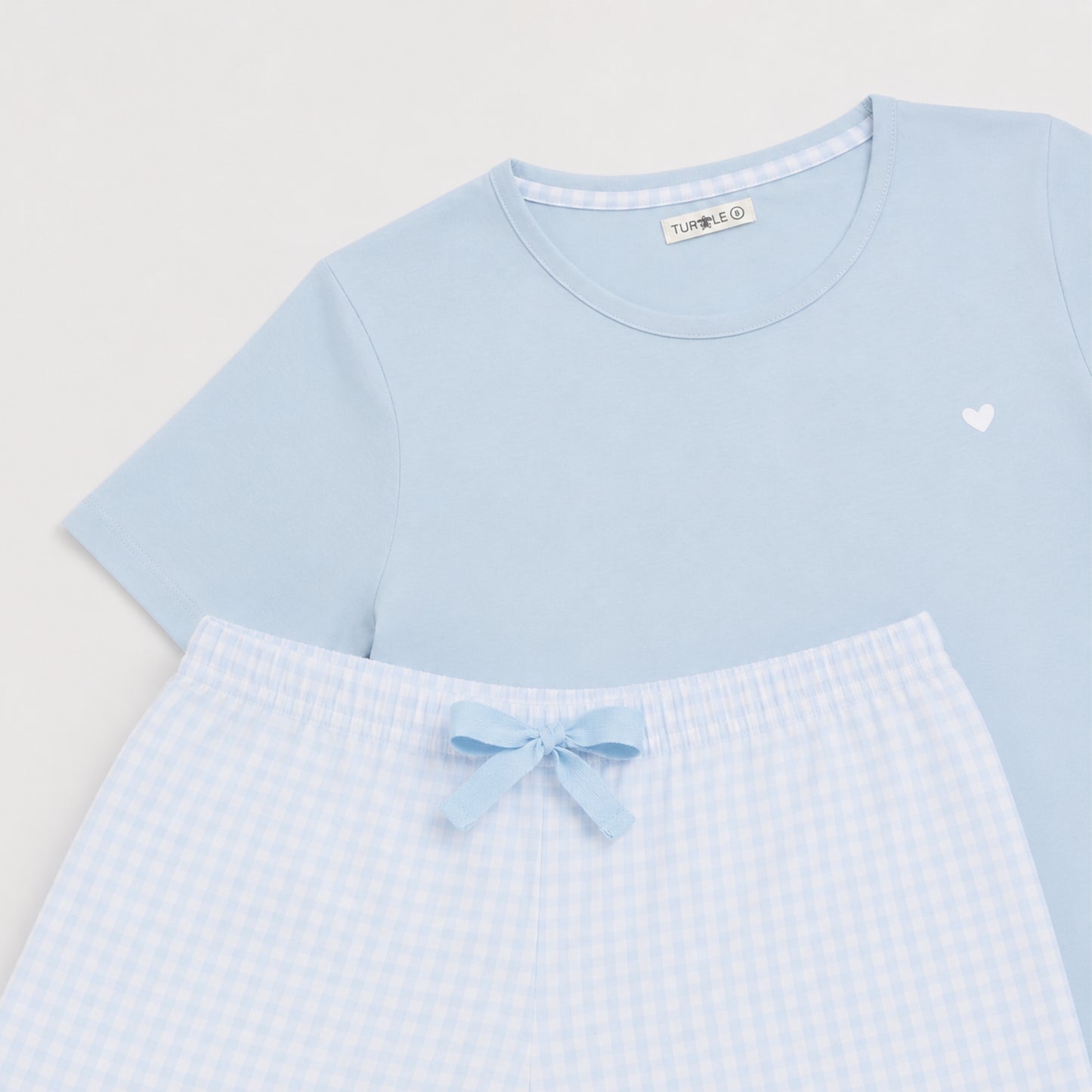 Women’s Gingham Shorts Set Blue