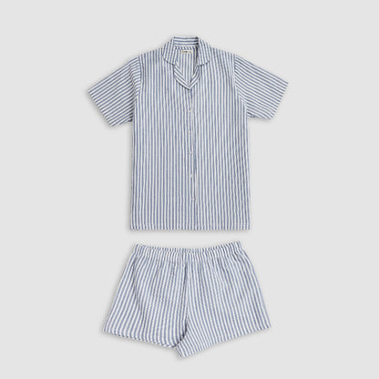 Women’s Revere Shorts Set Blue Stripe