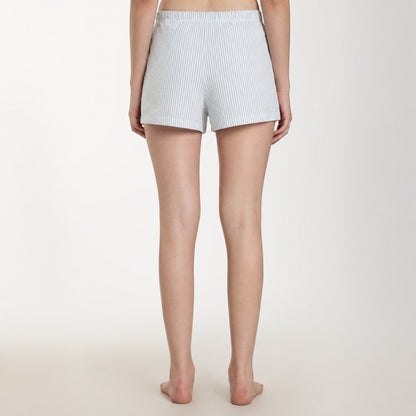 Women’s Gingham Shorts Set White
