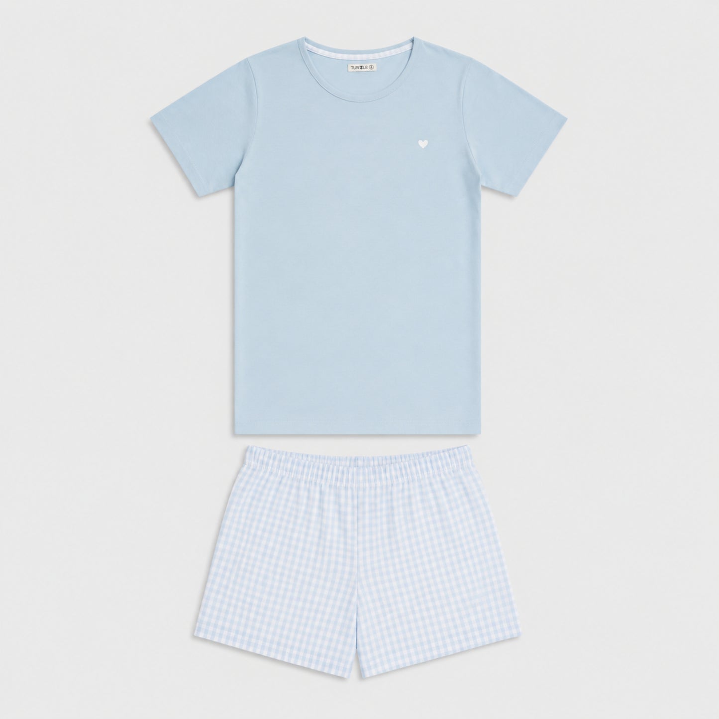 Women’s Gingham Shorts Set Blue