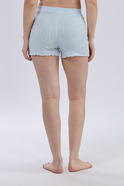 Women’s Pointelle Loungewear Short Set Blue