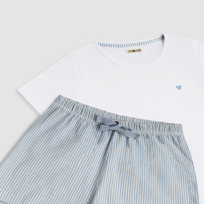 Women’s Gingham Shorts Set White