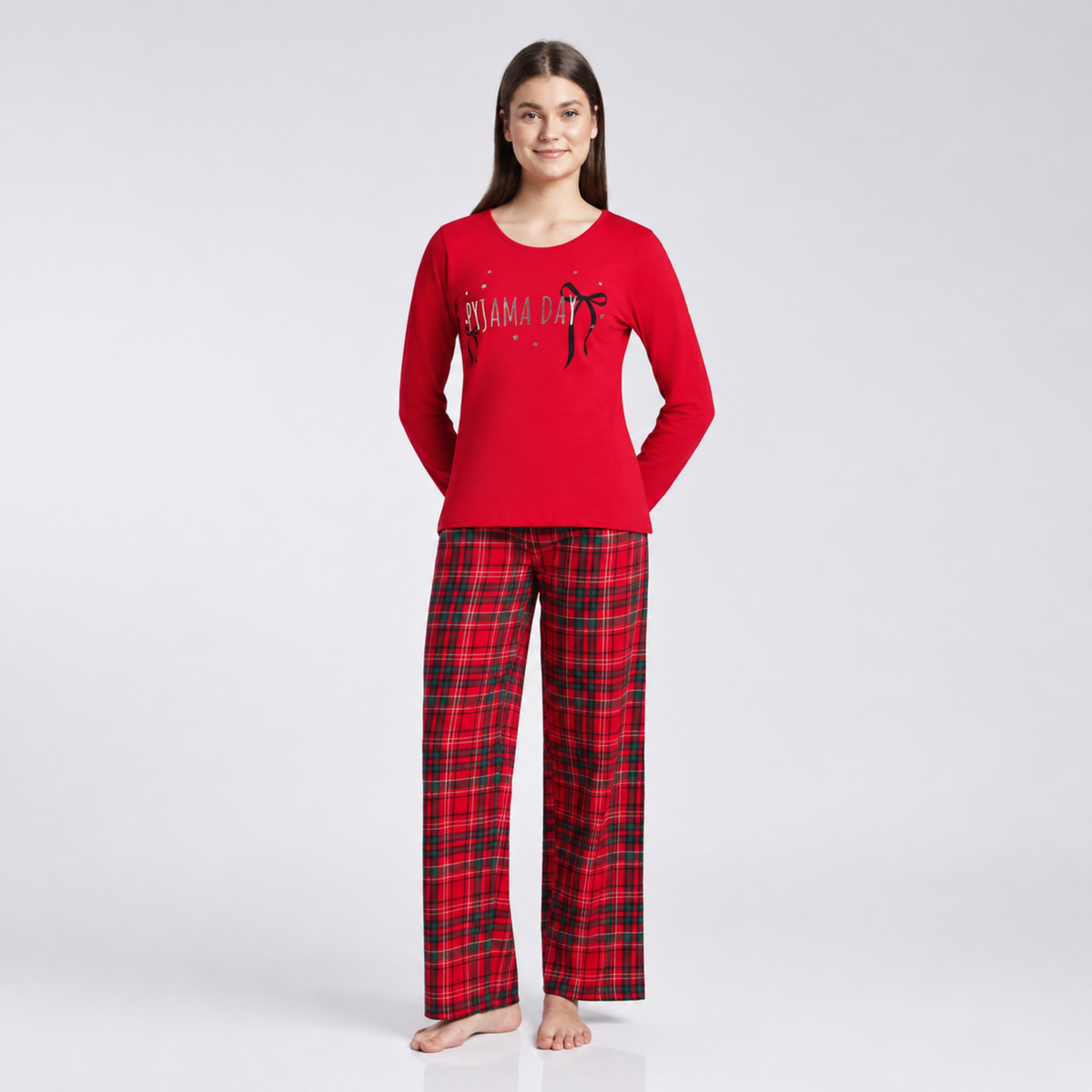 Women’s Red Tartan Pyjama Set