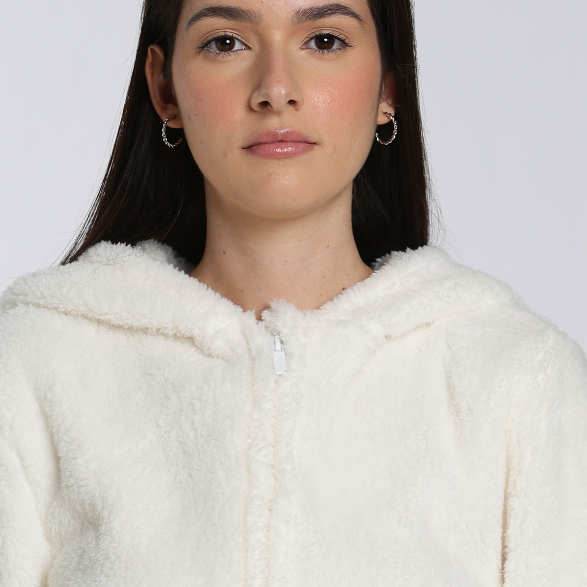 Women's Sherpa Fleece Onesie Cream