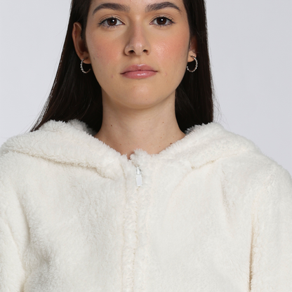 Women's Sherpa Fleece Onesie Cream