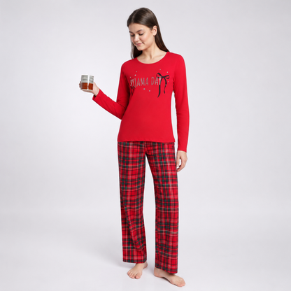 Women’s Red Tartan Pyjama Set