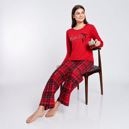 Women’s Red Tartan Pyjama Set