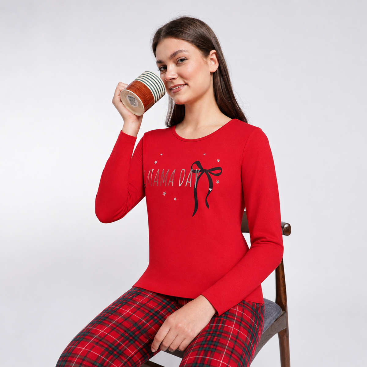 Women’s Red Tartan Pyjama Set