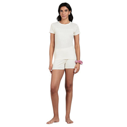 Turtle Women’s Ribbed Short Set Sweetcorn