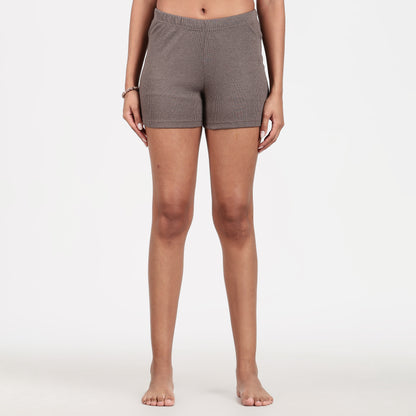 Women’s Ribbed Short Set Brown