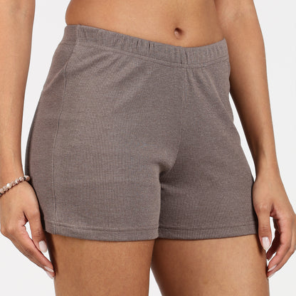 Women’s Ribbed Short Set Brown