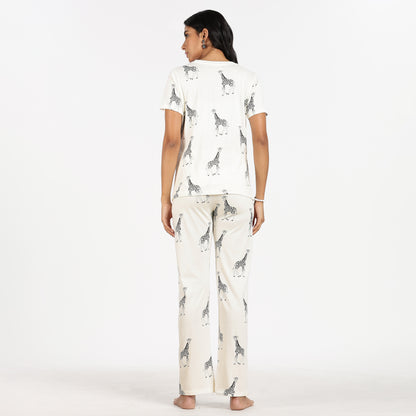Turtle Cotton Pyjama Set Women’s Zebra Print