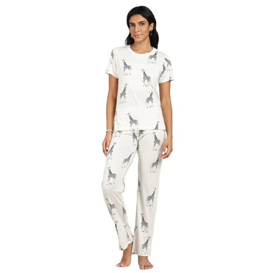 Turtle Cotton Pyjama Set Women’s Zebra Print