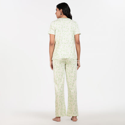 Turtle Women’s Pyjama Set Nightwear Minty Leaf