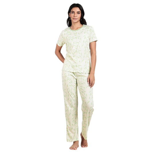 Turtle Women’s Pyjama Set Nightwear Minty Leaf
