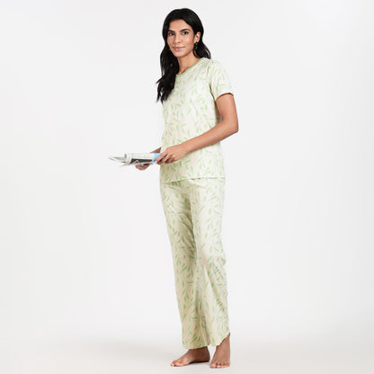 Turtle Women’s Pyjama Set Nightwear Minty Leaf