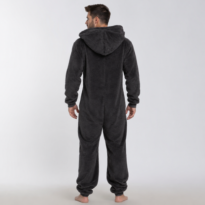 Men's Sherpa Fleece Onesie Charcoal