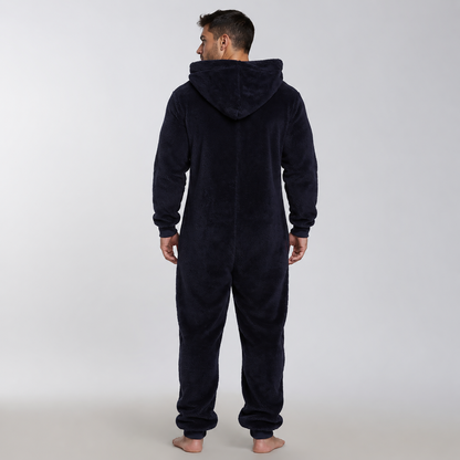 Men's Sherpa Fleece Onesie Navy