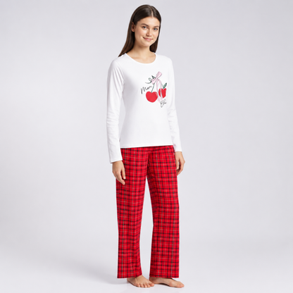 Women’s Cherry Tartan Pyjama Set
