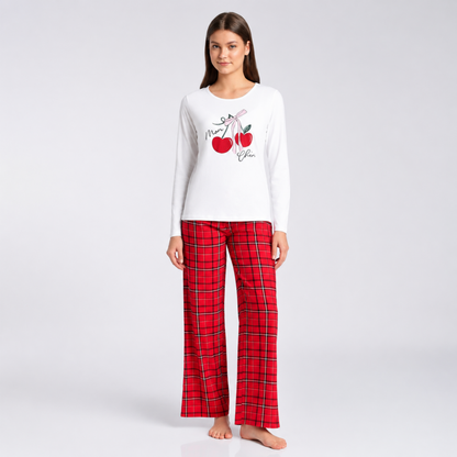 Women’s Cherry Tartan Pyjama Set