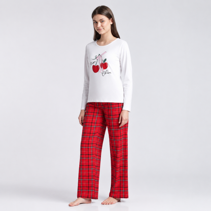 Women’s Cherry Tartan Pyjama Set