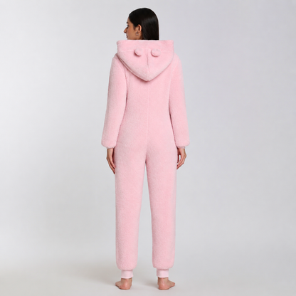 Women's Sherpa Fleece Onesie Pink