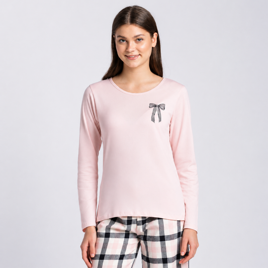 Women’s Tartan Pyjama Set Pink