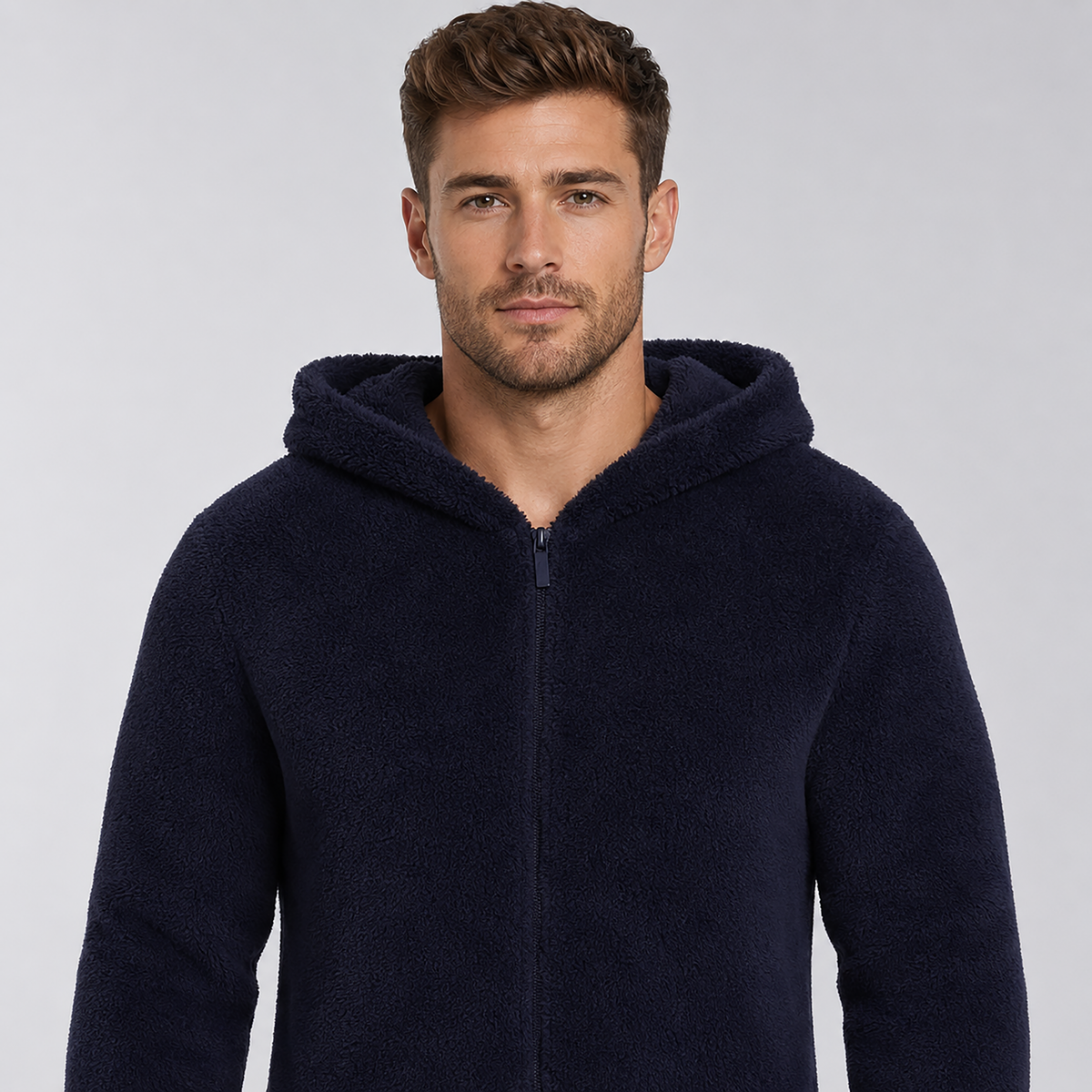 Men's Sherpa Fleece Onesie Navy