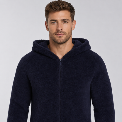 Men's Sherpa Fleece Onesie Navy