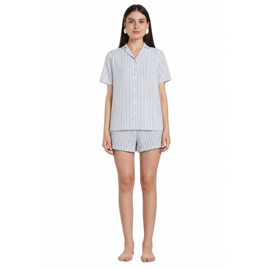 Women’s Revere Shorts Set Blue Stripe