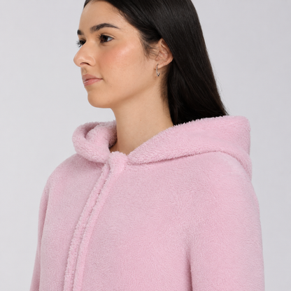 Women's Sherpa Fleece Onesie Pink